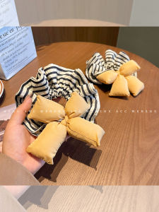 WENZHU | Sweet Girly Yellow Stripe Bow Filled Headband