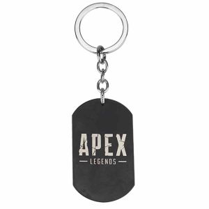 Apex Legends Stainless Steel Multicolor Tag Necklace Pendant with Ripple Chain Keychain Charms Accessories Gift