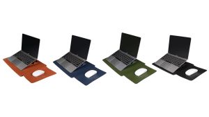 PREMIUM LEATHER SLEEVE STAND + MOUSEPAD MULTIFUNGSI CASE TAS KULIT MACBOOK LAPTOP 13.3 14.1 15.5 INCH IMPORT