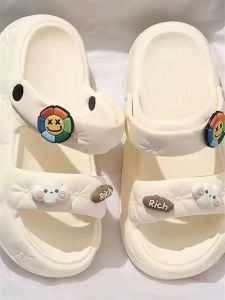 รองเท้าแตะพื้นหนาสำหรับใส่ในบ้านและกลางแจ้งสำหรับผู้หญิงในช่วงฤดูร้อน รองเท้าแตะชายหาดแบบสวมสบาย รองเท้าแตะแบบสวมสบายสำหรับใส่ไปทำงาน