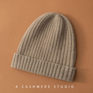 Pure Cashmere Hat for Women Knitting Closed Toe Makes Face Look Smaller Warm Leisure Spring & Fall Shopping Classy Earmuffs Hat Pile Style Flanging