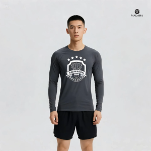 Madaha Kaos Baju Lengan Panjang Dry fit Jersey Olahraga Badminton Bulutangkis Shuttlecock