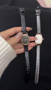 Retro Simple Oval Students Watch Niche Watch Belt Elegant Quartz Korean Womens Watch Gift
