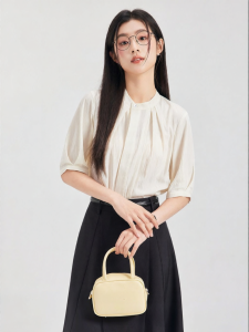Off-White Short Sleeve Summer Thin French Elegant Design Shirt