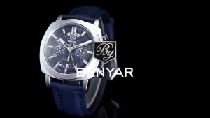 BENYAR | BENYAR 5205 Mens Sports Leather Quartz Movement Design Watch Water Resistant Anti-Reflective Chronograph Mens Watches New