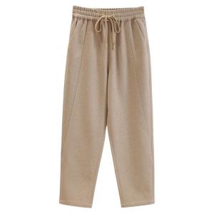 [Xi] Minimalist Pure Color Silm Easiest for Match Elastic Waist Casual Pants 2024 Winter Womens Clothing New Arrival Brand Discount