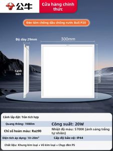 Bull | Đèn LED Âm Trần Phòng Bếp Nhà Tắm 300x600mm