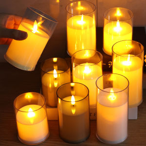 ไฟ LED ให้ความอบอุ่นเทียนอิเล็กทรอนิกส์แบบไม่มีเปลวไฟไฟกลางคืนปาร์ตี้วันหยุดของตกแต่งห้องนอนในบ้าน