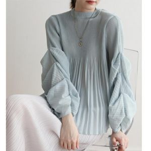 2448 Kyoko Pleats Draped Sleeve Top - baju prisket jumbo