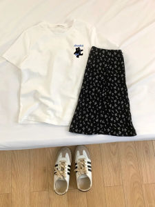 เสื้อยืดคอกลมแขนสั้นผ้าฝ้ายแท้ทรงหลวมสำหรับผู้หญิงในช่วงฤดูร้อนปี 2024 สไตล์ลำลอง เสื้อยืดแฟชั่นสำหรับผู้หญิง