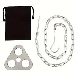 Stainless Steel Portable Camping Tripod Hanger Adjustable ChainOutdoor Campfire Cooking Stand with HookChain for Picnic BBQ