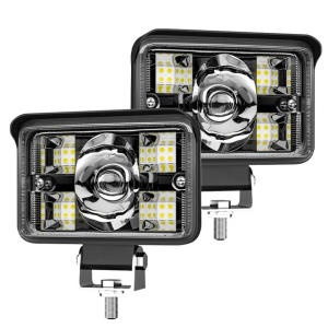 KEVANLY | 1/2Pcs Square Shaped Car LED Work Light Bar White Yellow Driving Light Spotlight 3Lines 12-24V For ATV SUV Trucks 4x4 Off Road