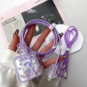 Vỏ bọc bảo vệ củ sạc và cáp sạc HÌNH THỎ cho trái táo bằng silicon