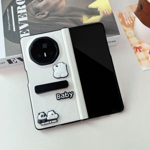 กระเป๋าหมีน่ารักสำหรับ Honor V3วิเศษพับพร้อมขาตั้งฝาปิดหนัง PU สุดหรูบานพับแม่เหล็กโทรศัพท์ป้อกันตัวเครื่องเต็มอุปกรณ์ปลอกสำหรับ Honor MagicV3