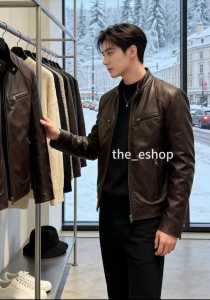 Leather Coats Mens Jacket Windbreaker Sweat Shirt Mens Stylish Clothing Work Wear Jacket Men Knit Waterproof Coat