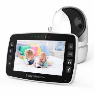 TOP NEWS 4.3Inch IPS Screen Wireless PTZ Intercom Baby Monitor Temperature Display Nanny Cam Long Distance Baby Sitter Camera