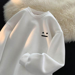 Áo Nỉ Nam Dày Dặn Rộng Rãi Phong Cách Hồng Kông Thời Trang Cặp Đôi Áo Khoác Ngoài Mùa Thu Đông Áo Nỉ Cotton Pha Trộn