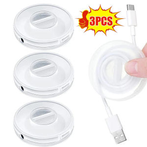 1/3pcs Portable Round Cable Winder Storage Box Multifunctional Data Cord Container Home Office USB Charger Stand Wire Management