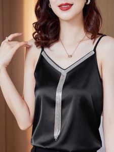 Ice Silk V Neck Sleeveless Tank Top