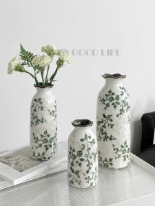 Retro Pastoral Style Ice Cracked Ceramics Small Vase Decoration Living Room Flower Arrangement Dried Flower Niche Style Fancy Creative Decorations