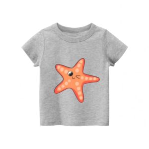 Kaos Anak Uniseks Laki-laki Perempuan: Baju T-shirt Anak Usia 2-12th Cowok Cewek Atasan Lengan Pendek Gambar Bintang Laut Kedip