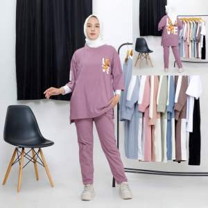 Mokuma-Setelan Celana Wanita Oversize Terbaru 2025 Pinixxo Warna Purple