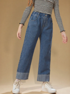 Ask Junior | Girl Straight Leg Casual Wide Leg Jeans Trousers