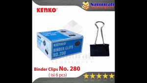 Binder Clips No. 280 Kenko / Clip Hitam Tebal / Klip Jepit Kertas Besar Lebar 60 mm - Isi 6 Pcs