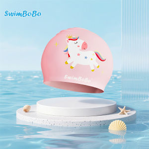 Waterproof Non-restrictive Cute Fabric Swimming Cap