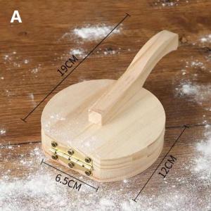 Solid Wood Dumpling Skin Presser Quick Easy Home Kitchen Pastry Baking Tool for Dumpling Wrapper Making
