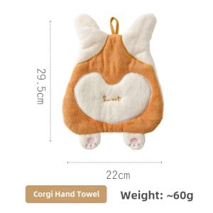 Thickened Coral Fleece Rabbit Hand Towel Cute Absorbent Kitchen Bathroom Baby Cloth Household Personal Cleaning Tool