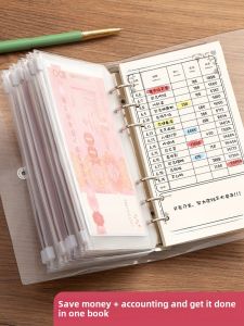 Detachable Cash Storage Bag Account Book A6 Size Portable Money Journal for Daily Expenses Tracking Children Savings Bag