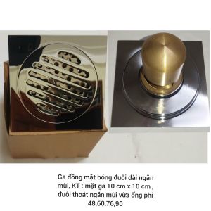 ( Chống Hôi Tuyệt Đối) Phễu Thoát Sàn Chống Hôi Tuyệt Đối Đúc Dày Nặng Bằng Đồng Phủ Nano Bóng.