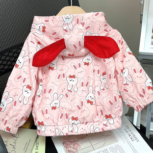 Áo Khoác Gió Phong Cách Hoạt Hình Cho Bé Gái Áo Khoác Dài Tay Cổ Tròn Thường Ngày Mùa Xuân 2023 Áo Khoác Ngoài Đa Năng Cho Bé Gái