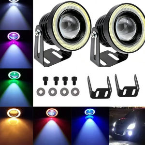 3.5 Inch Angel Eyes Halo Ring LED Fog Light Headlight Bulb Projector LED Car Fog Light Halo Angel Eyes Rings DRL Auto Fog Lamp