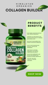 Himalayan Organics Vitamin E Enriched Collagen Builder - Anti-Aging Skin Glowing Capsules with Hyaluronic Acid & Vitamin E
