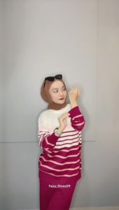 FELY SWEATER RAJUT MOTIF STRIPE WANITA KEKINIAN
