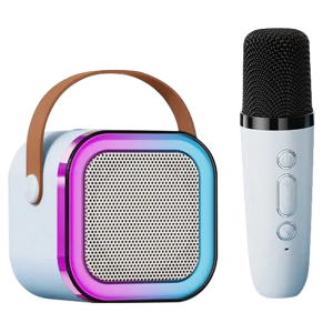 Haomuren Original Bluetooth Karaoke Machine for Adults Kids with Wireless Microphones Portable Speaker with LED Light for Party