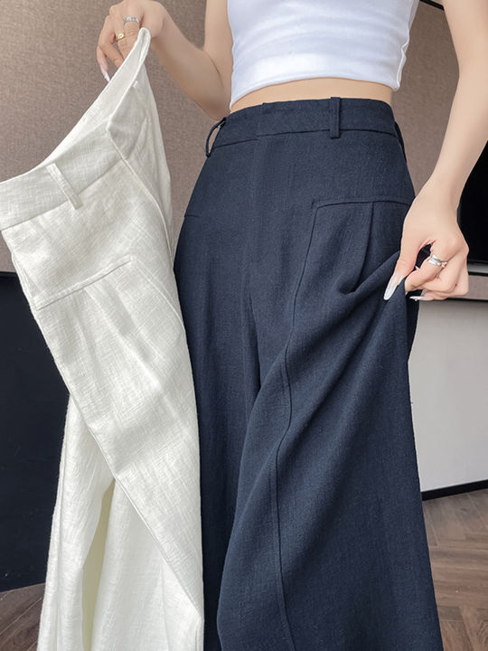 ice silk wide leg pants summer silk pants