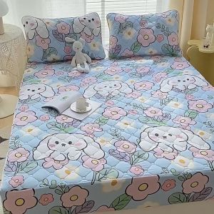 100% Waterproof Cartoon Fitted Sheet Bedsheet Mattress Protector Cover Stain-resistant Breathable Washable No Gusot No Lukot