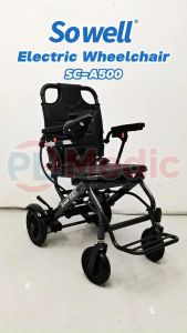 SOWELL Carbon Fiber Coated Lightweight Electric Wheelchair - Auto Motor Wheelchair Kerusi Roda Elektrik Ringan Travel