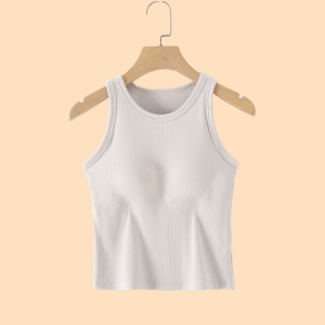 New Arrival with Chest Pad All Year Round Wireless Inner Match Slimming Yoga Primer Bra-Free Small round Neck Vest Tube Top Tops