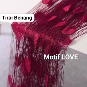 Tirai Benang Motif Love: Gorden Pintu dan Jendela dengan Pilihan Warna MURAH NAMUN MEWAH