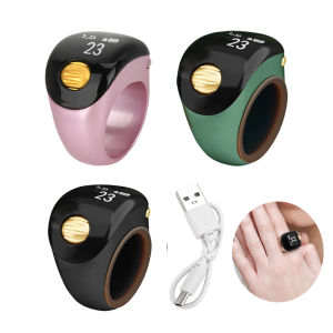 ใหม่สมาร์ท Tasbih TALLY เคาน์เตอร์ดิจิตอลสําหรับมุสลิม Tasbeeh Zikr แหวน 5 เวลาสวดมนต์การสั่นสะเทือนเตือนกันน้ํา