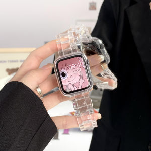 Slim Transparent Strap for Apple Watch Band 9 8 7 6 5 43 SE Ultra 49MM 45mm 42MM 38MM 44MM 40MM rainbow color Bracelet on iWatch