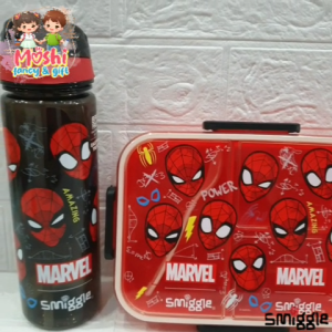 Tempat Makan Spiderman 2in1 dan Botol Minum Spiderman / Lunch Box dan Botol Minum Spiderman / Box Makan dan Botol Minum Anak Laki-Laki