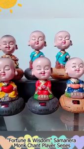 Mini Monk Bluetooth Chanting Player｜Car Decor + Cute Nodding Expression｜ Bluetooth + Dual-use for Car & Home