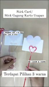 ECER 10PCS Stick Card Heart / Gagang Kartu Ucapan Plastik SC002