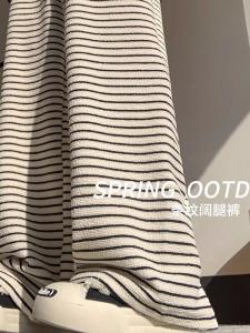 Quần Dài Ống Rộng Kẻ Sọc Cạp Cao Cho Nữ Mùa Xuân Thu 2025 Phong Cách Mới Quần Dài Ống Rộng Rộng Rãi Đa Năng