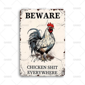 Funny Chicken Coop Themed Metal Tin Sign Retro Farm Humorous Wall Art Decor Vintage Hen House Plaque for Backyard Farmyard